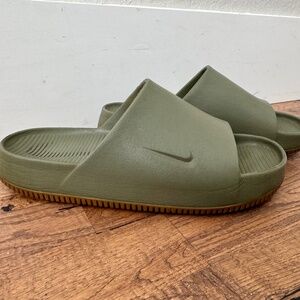 Nike Calm Slide Sandal Olive Gum Comfort Shoe Men's 11 Women's 12